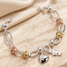 Bracelet Cœur & Trèfle — Argent 925