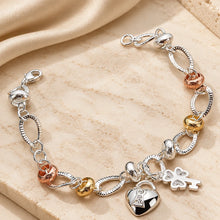 Bracelet Cœur & Trèfle — Argent 925