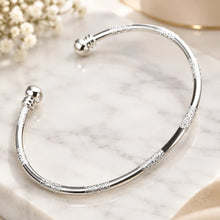 Bracelet Double Sphère en argent 925, design jonc contemporain